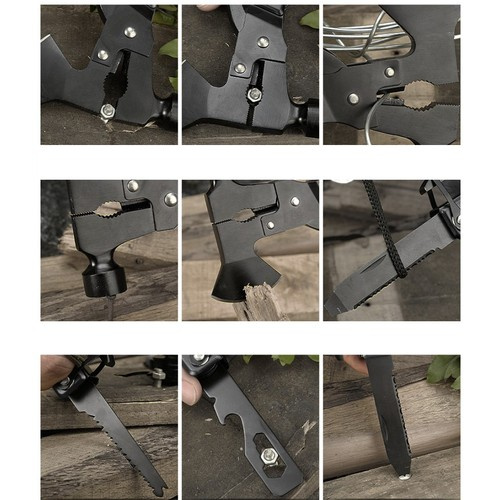 Multifunkční multitool 17v1 – kapesní nářadí s pouzdrem a háčkem na opasek