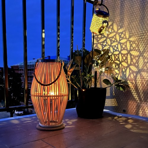 Velká bambusová lampa na na terasu