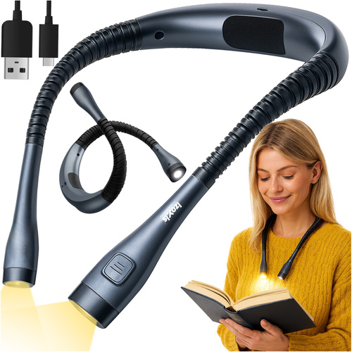 Nákrční lampa na čtení - dobíjecí LED svítilna