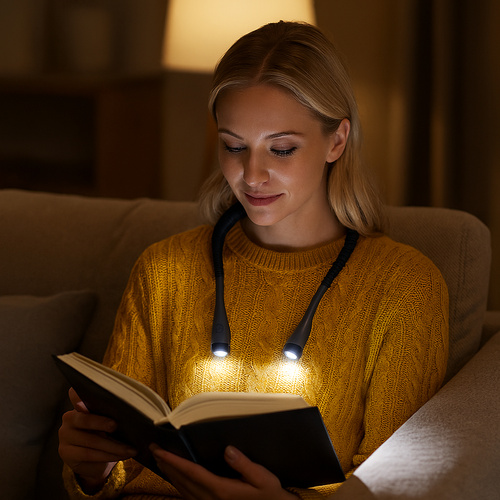 Nákrční lampa na čtení - dobíjecí LED svítilna