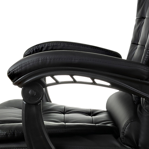 Otočná kancelářská židle COMFY s výsuvnou podnožkou - černá