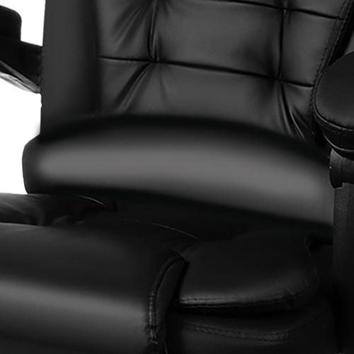 Otočná kancelářská židle COMFY s výsuvnou podnožkou - černá