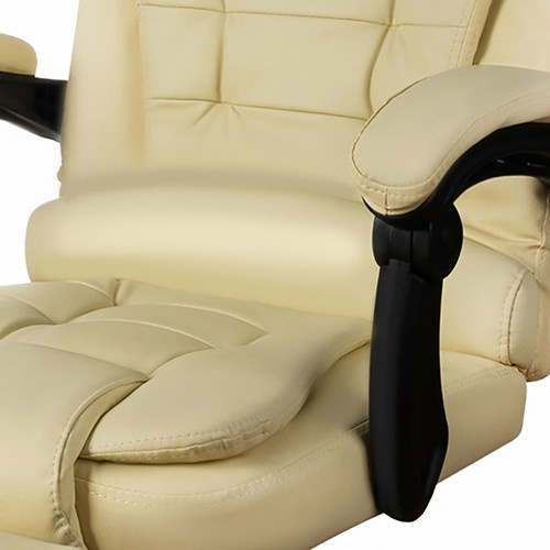 Otočná kancelářská židle COMFY s výsuvnou podnožkou - béžová