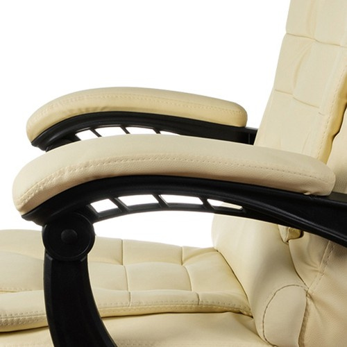 Otočná kancelářská židle COMFY s výsuvnou podnožkou - béžová