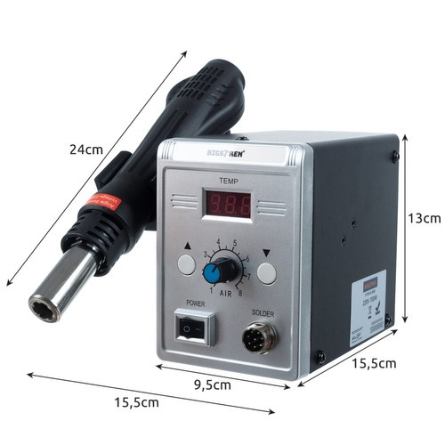 Horkovzdušná pájecí stanice 700W s LCD displejem