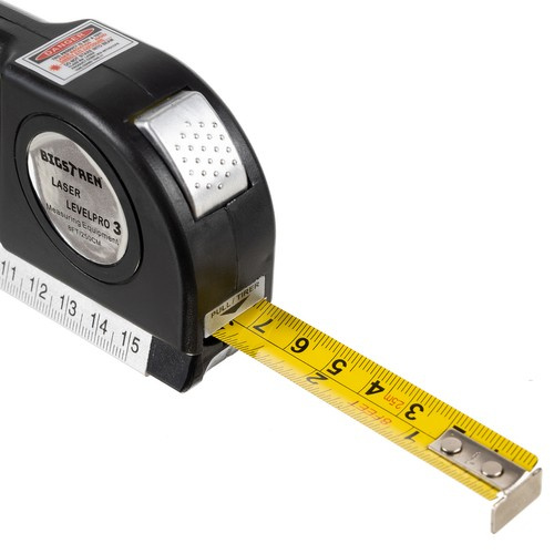 Laserová vodováha s integrovaným metrem 250cm - 3 libely