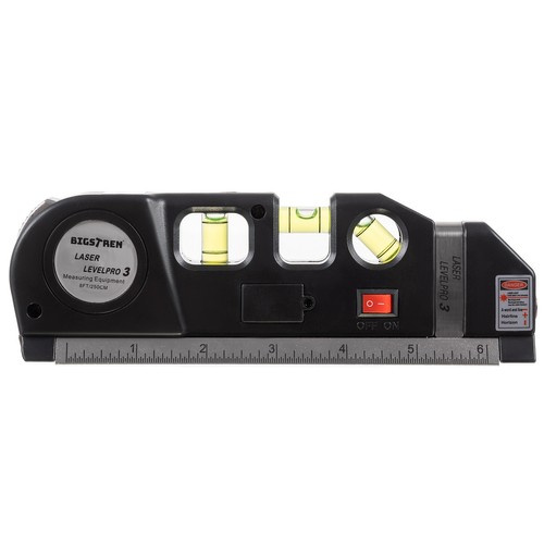Laserová vodováha s integrovaným metrem 250cm - 3 libely