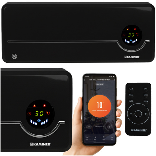 Vzduchová clona nad vstupní dveře s WiFi Kaminer AIRO 2000W (černá)