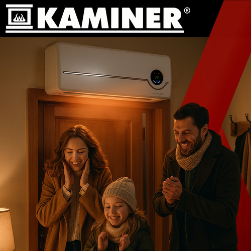 Vzduchová clona nad vstupní dveře s WiFi Kaminer AIRO 2000W (bílá)