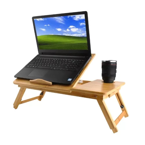 Bambusový stolek na laptop s nastavitelnou výškou