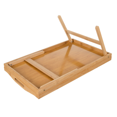 Skládací bambusový snídaňový stolek do postele