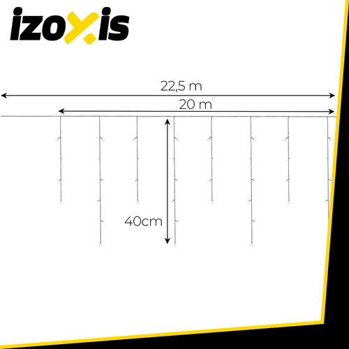 Vánoční rampouchy 500 LED - teplá bílá 22,5m