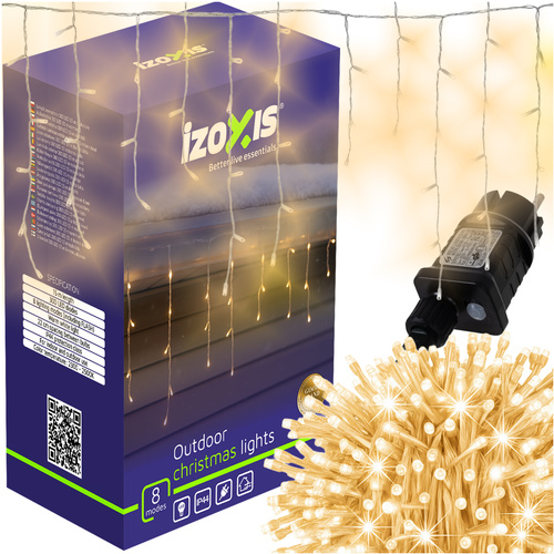 Vánoční rampouchy 300 LED - teplá bílá 15m