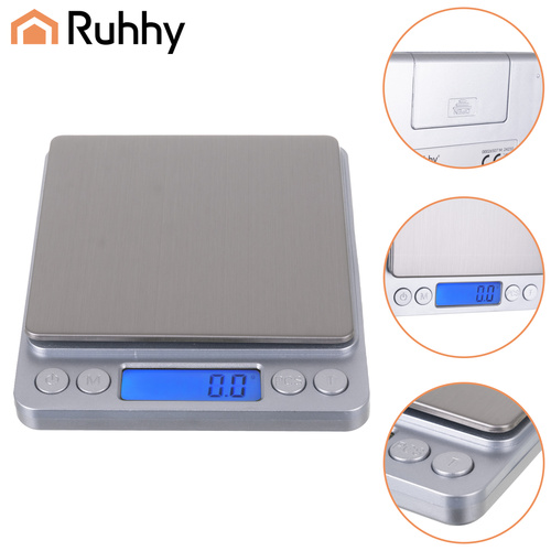 Přesná LCD kuchyňská váha do 2 kg se 2 miskami