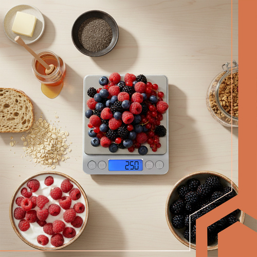 Přesná LCD kuchyňská váha do 2 kg se 2 miskami