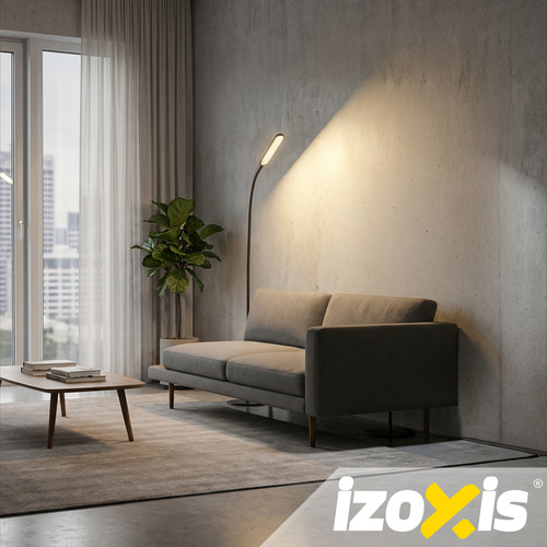 LED stojací lampa 180 cm – černá, moderní, dálkové ovládání, časovač