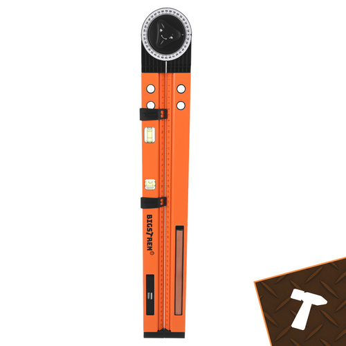 3v1 nastavitelný úhelník, vodováha, kompas – 0-270°, 500 mm, 2 libely