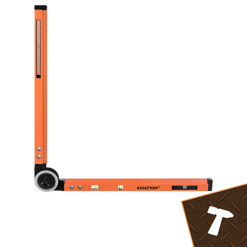 3v1 nastavitelný úhelník, vodováha, kompas – 0-270°, 500 mm, 2 libely