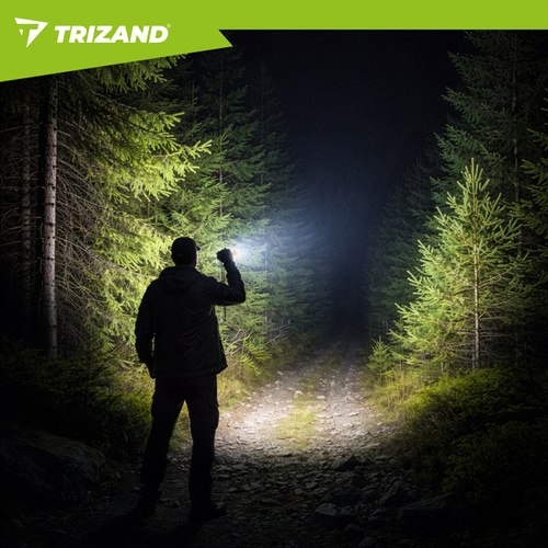 LED taktická svítilna TRIZAND 1500 lm – dobíjecí 5000 mAh, USB-C, zoom, vodotěsná