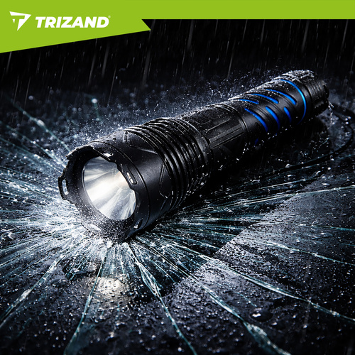 LED taktická svítilna TRIZAND 1500 lm – dobíjecí 5000 mAh, USB-C, zoom, vodotěsná