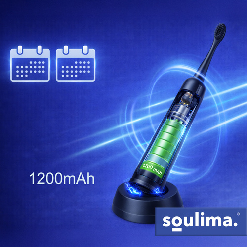 Sonický elektrický zubní kartáček SOULIMA X800 – 90 000 ot./min, 6 hlavic, indukce
