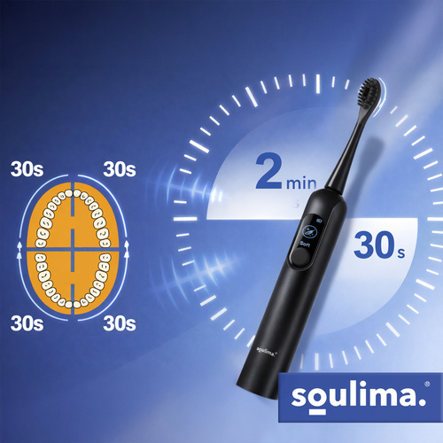 Sonický elektrický zubní kartáček SOULIMA X800 – 90 000 ot./min, 6 hlavic, indukce