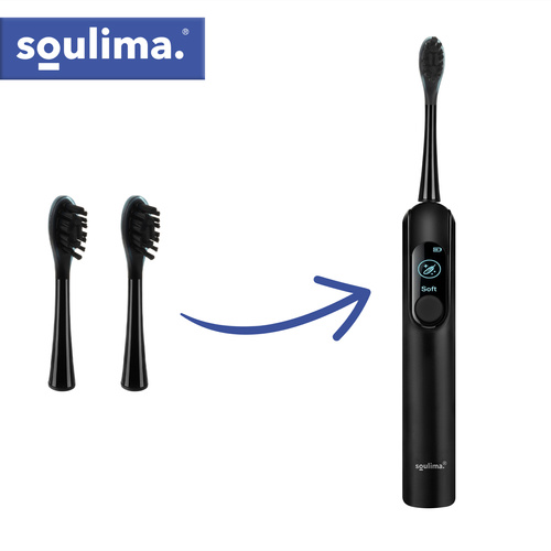 Náhradní hlavice pro sonický zubní kartáček SOULIMA X800 – 2 ks, soft + medium