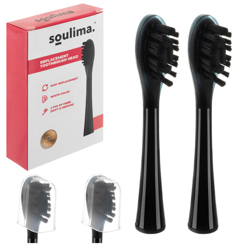 Náhradní hlavice pro sonický zubní kartáček SOULIMA X800 – 2 ks, soft + medium