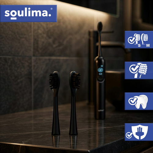 Náhradní hlavice pro sonický zubní kartáček SOULIMA X800 – 2 ks, soft + medium
