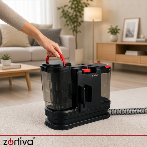 Mycí vysavač na čalounění a koberce 800W 17000 Pa – TPE tryska na chlupy, 2 nádrže