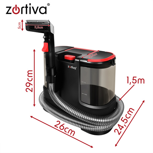 Mycí vysavač na čalounění a koberce 800W 17000 Pa – TPE tryska na chlupy, 2 nádrže