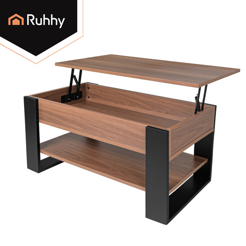 Konferenční stolek se zvedací deskou 92×51×47 cm – 3v1, úložný prostor, nastavení výšky 47–61 cm
