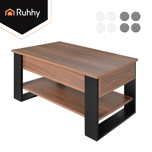 Konferenční stolek se zvedací deskou 92×51×47 cm – 3v1, úložný prostor, nastavení výšky 47–61 cm