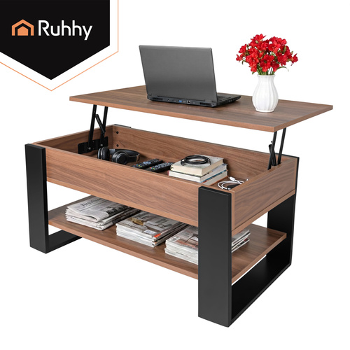 Konferenční stolek se zvedací deskou 92×51×47 cm – 3v1, úložný prostor, nastavení výšky 47–61 cm