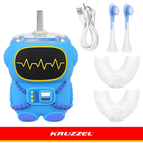 Sonický dětský zubní kartáček ve tvaru robota – 5 režimů