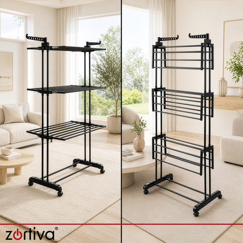 XXL rozkládací vertikální stojací sušák na prádlo 178 cm – 3 úrovně, nosnost 10 kg/úroveň