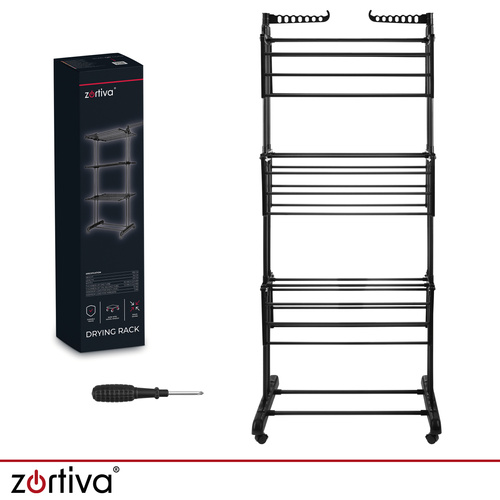 XXL rozkládací vertikální stojací sušák na prádlo 178 cm – 3 úrovně, nosnost 10 kg/úroveň