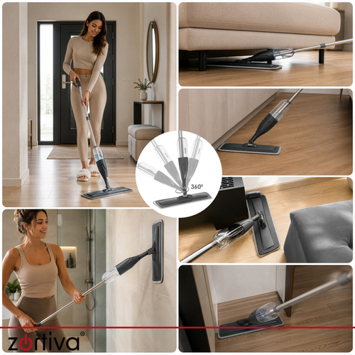 Mop s rozprašovačem 300 ml – otočná hlava 360°