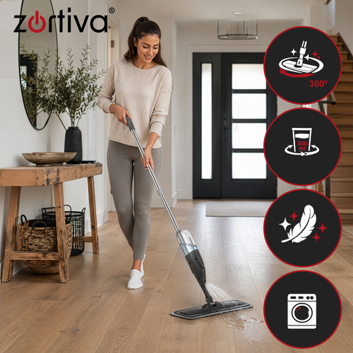 Mop s rozprašovačem 300 ml – otočná hlava 360°