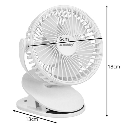 Bezdrátový ventilátor s klipem 1200 mAh – otočný 360°