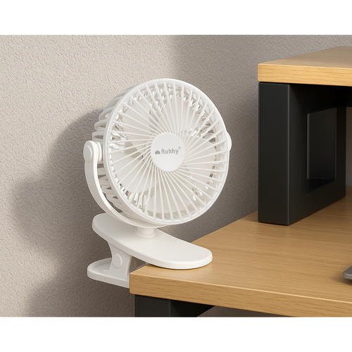 Bezdrátový ventilátor s klipem 1200 mAh – otočný 360°
