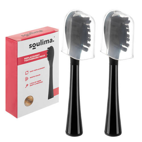 Náhradní hlavice pro sonický zubní kartáček SOULIMA X800 – 2 ks, soft + medium - Obrázek
